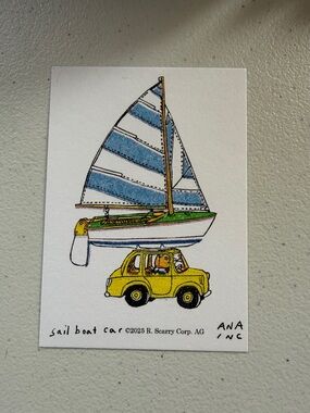 Ana Inciardi Mini Print, Sailboat Car